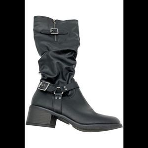 White Mountain Women's Cushion Riding Boot Black - Medium